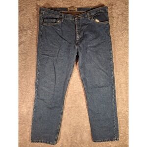 Wrangler Authentics Mens Fleece Lined Jeans 42x32 Blue Denim Classic Grunge